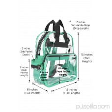 DALIX Small Clear Backpack Transparent PVC Security Security School Bag in Royal Blue